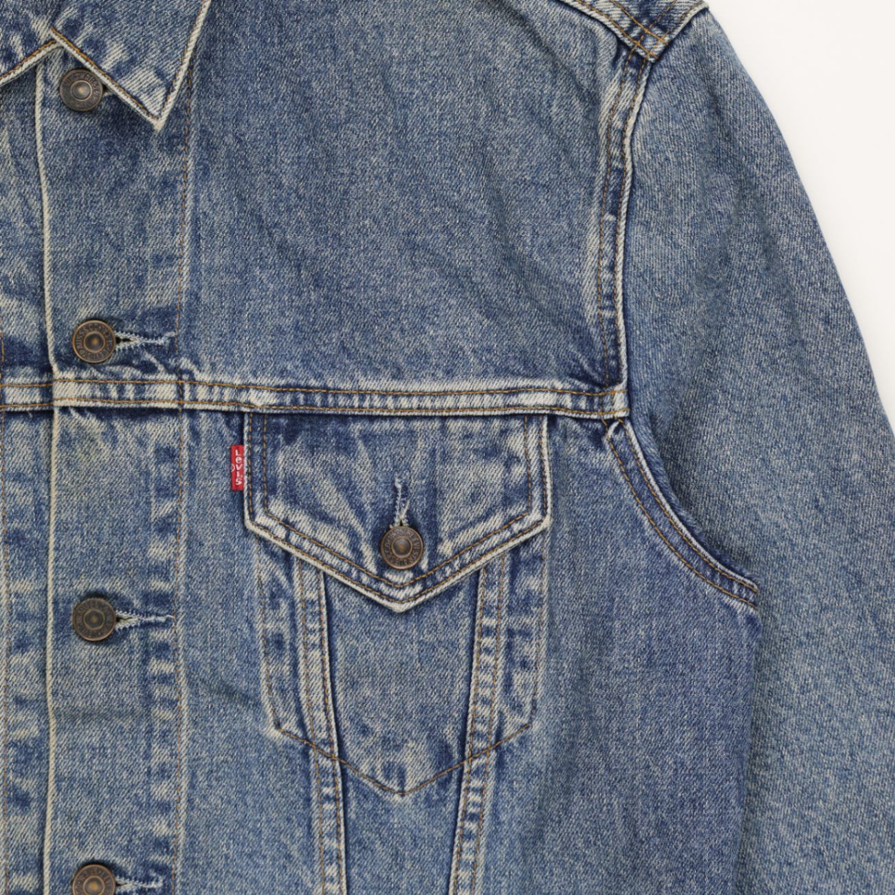 Levi's Vintage 70500 Blue Denim Trucker Jacket XL Cotton Mens