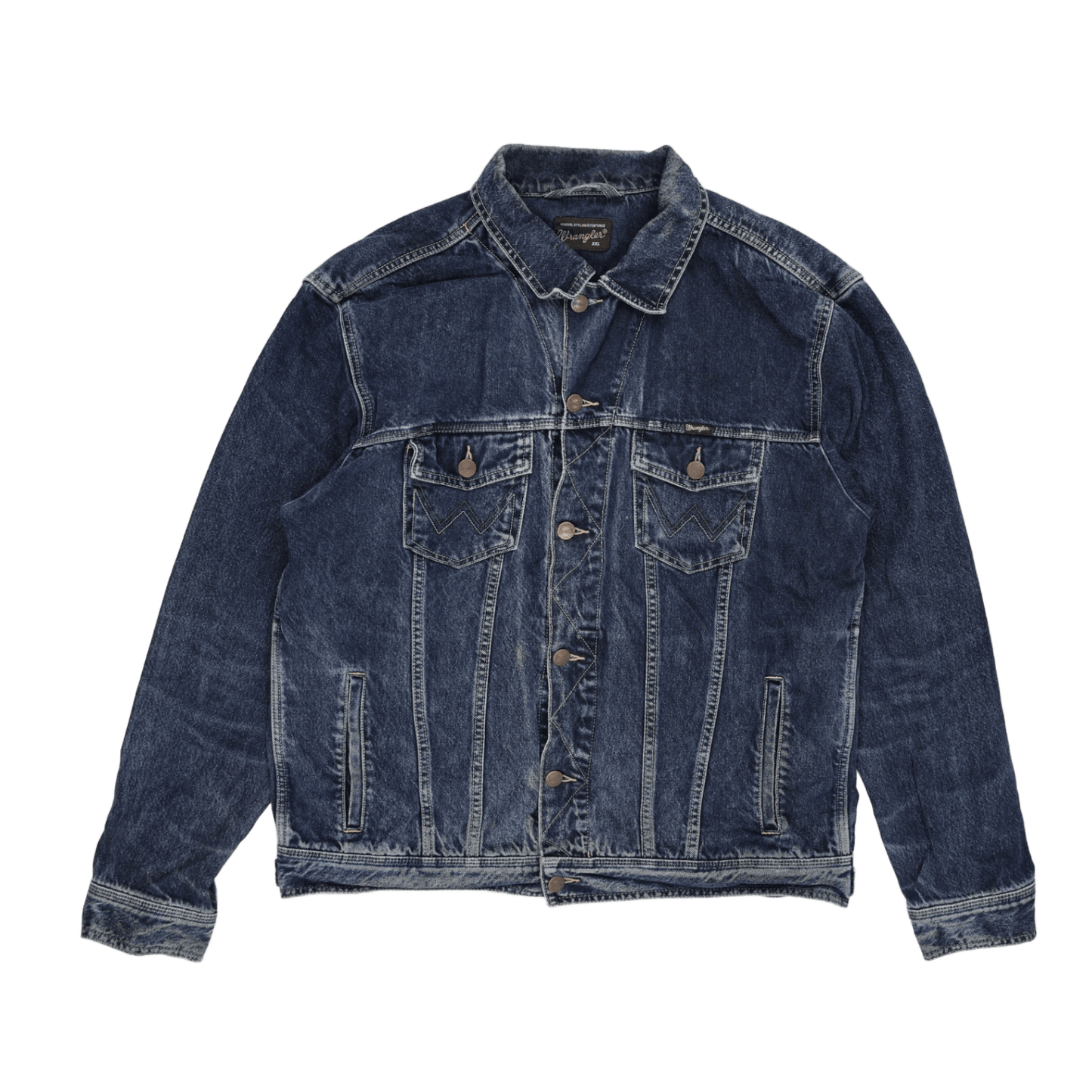 Wrangler Vintage Blue Jean Jacket XXL 100% Cotton Collared Men's Clothing
