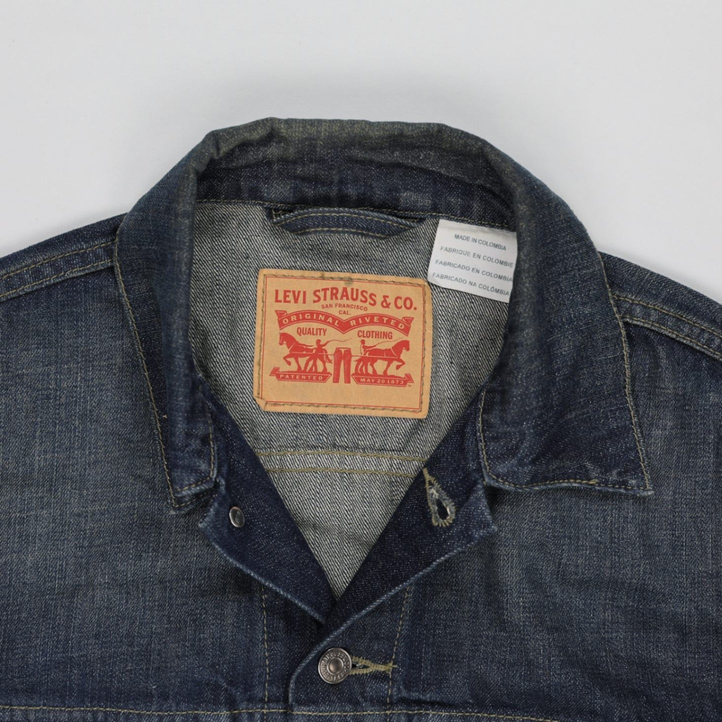 Levi's Vintage Blue Trucker Jacket Men's Medium 100% Cotton Collared