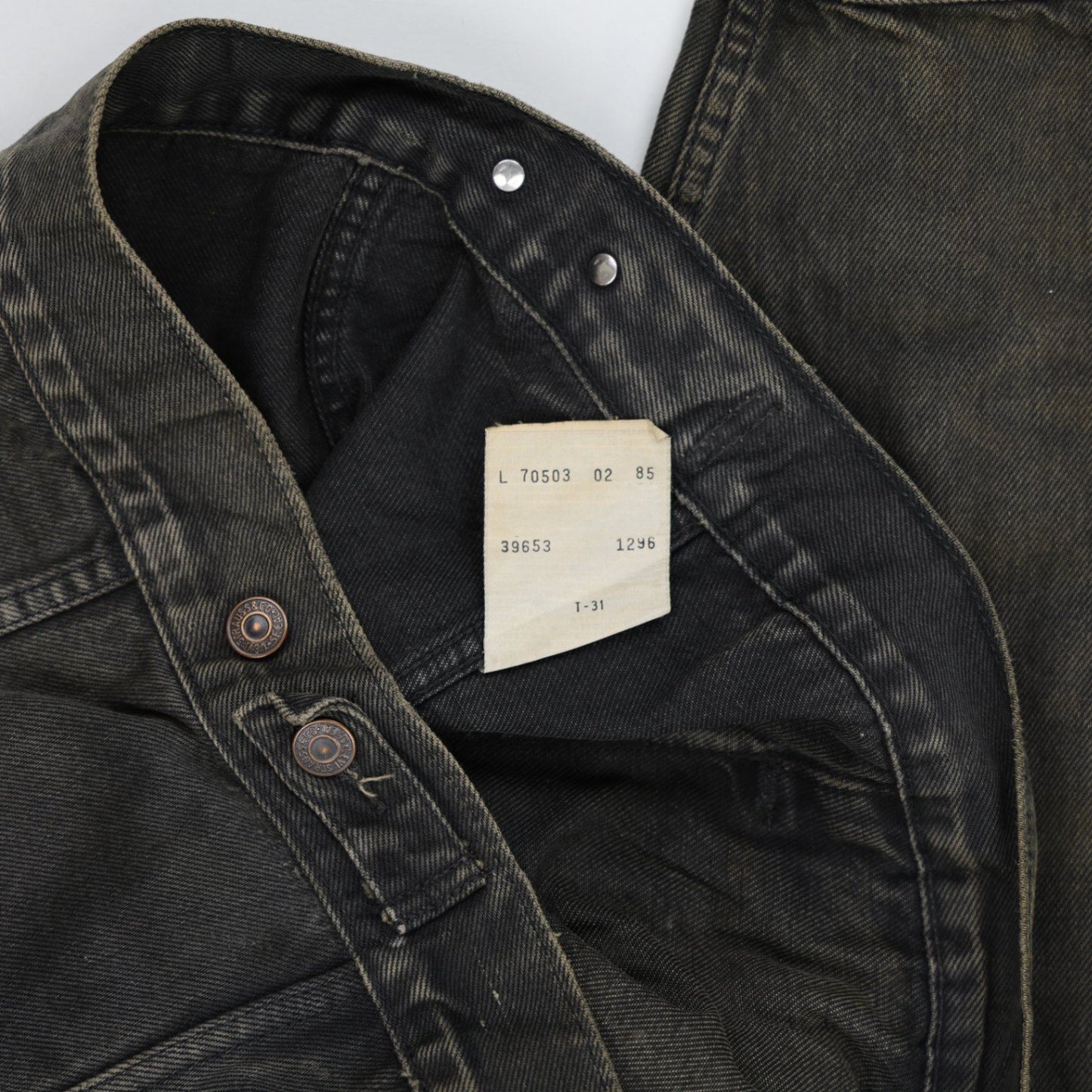 Levi's Vintage 70503 Black Denim Trucker Jacket Men's Large Cotton