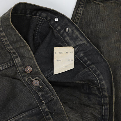 Levi's Vintage 70503 Black Denim Trucker Jacket Men's Large Cotton