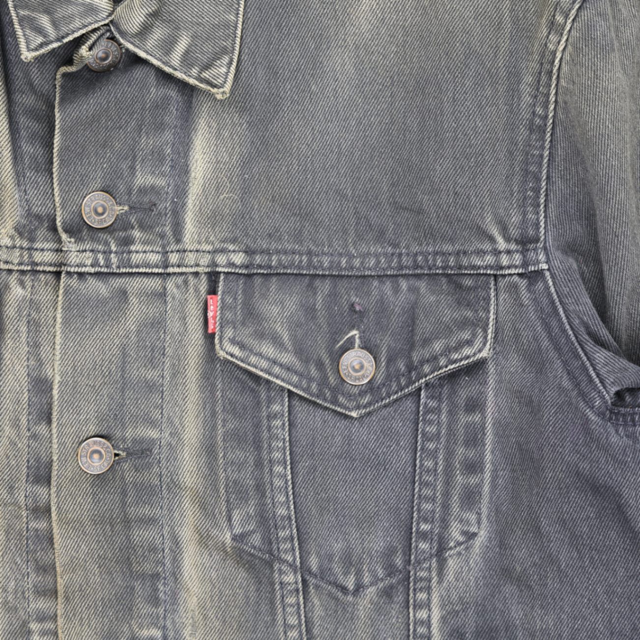 Levi's Vintage 70503 Black Denim Trucker Jacket Men's Large Cotton