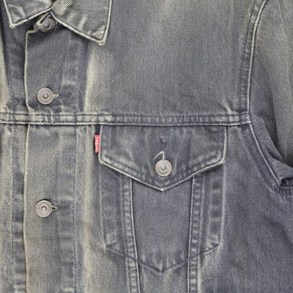 Levi's Vintage 70503 Black Denim Trucker Jacket Men's Large Cotton