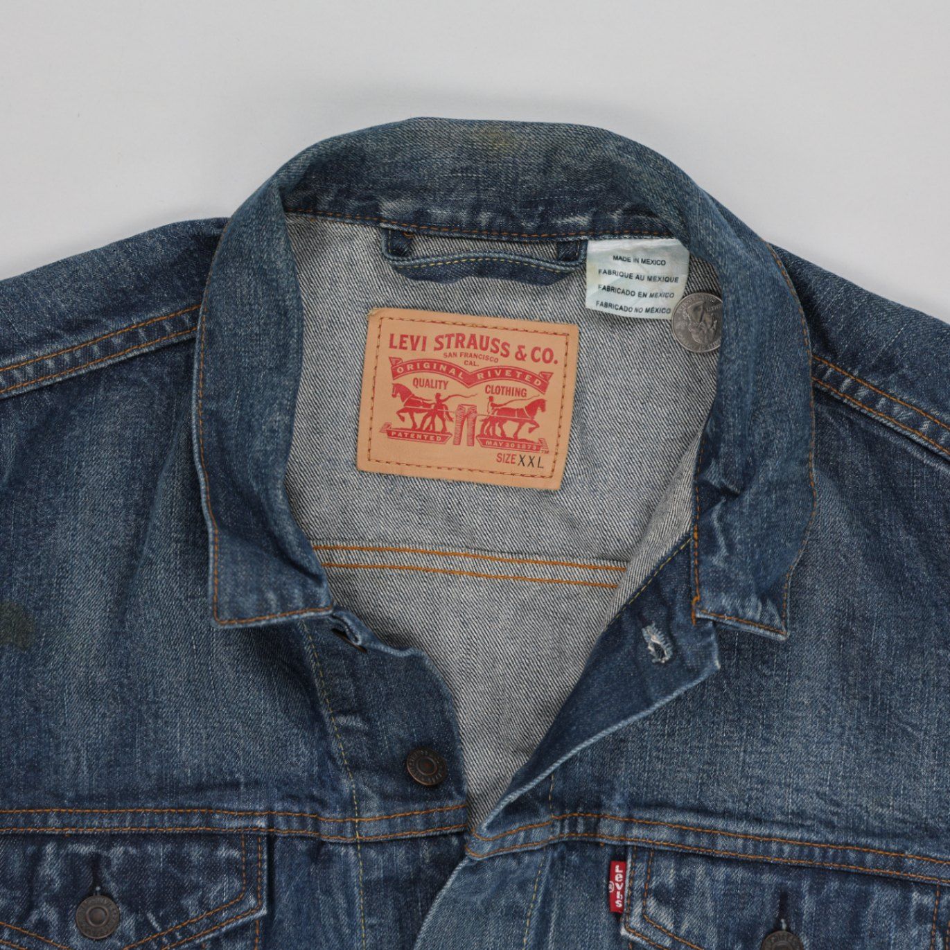 Levi's Vintage Denim Trucker Jacket Blue XXL 100% Cotton