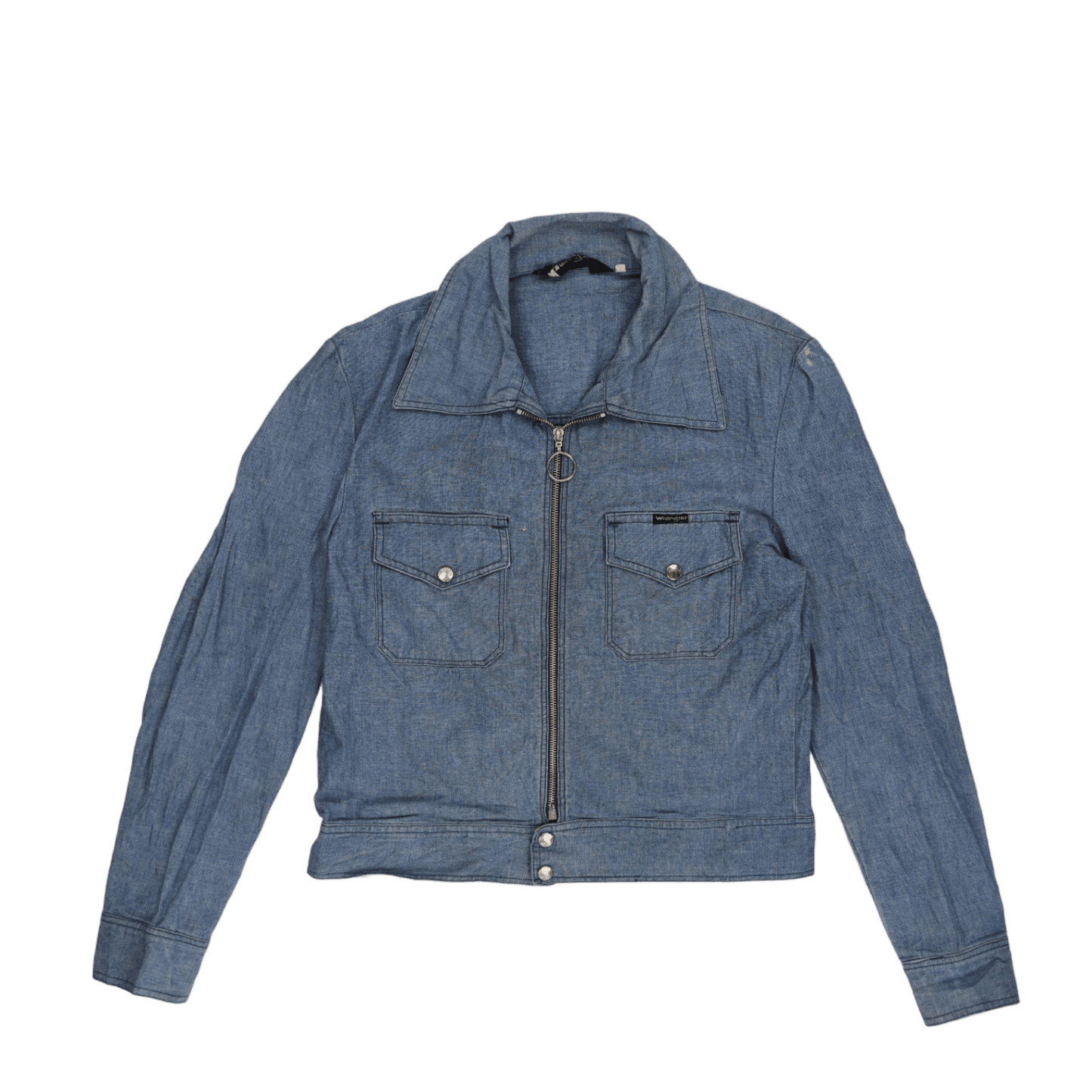 Vintage Wrangler 1970s Zip-Up Jacket Blue Medium Cotton Denim