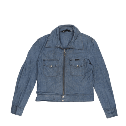 Vintage Wrangler 1970s Zip-Up Jacket Blue Medium Cotton Denim