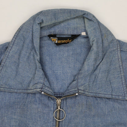 Vintage Wrangler 1970s Zip-Up Jacket Blue Medium Cotton Denim