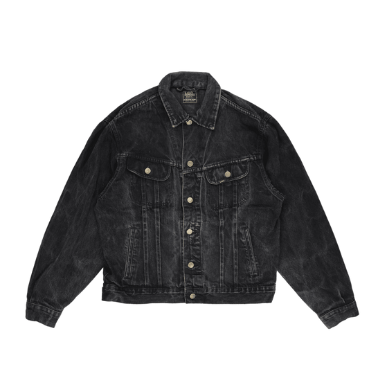 Lee Vintage Black Denim Jacket Large Cotton Denim Collared
