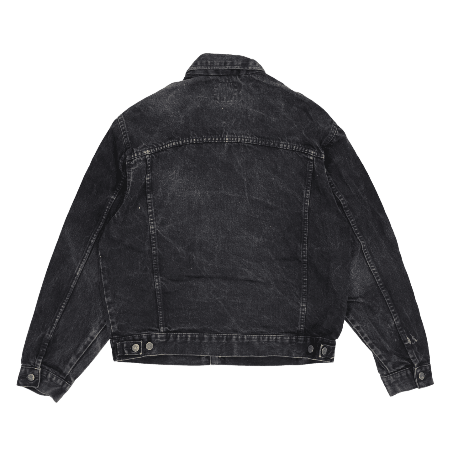 Lee Vintage Black Denim Jacket Large Cotton Denim Collared
