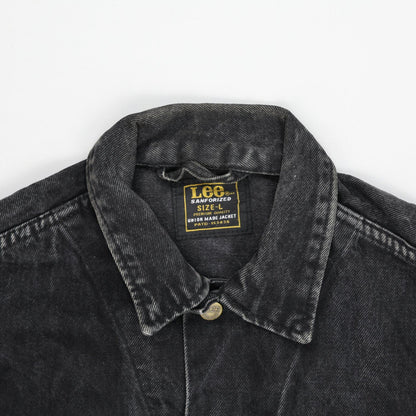 Lee Vintage Black Denim Jacket Large Cotton Denim Collared