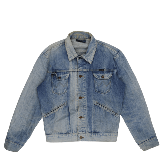 Wrangler Vintage Blue Denim Jacket Men's Medium Cotton Denim Collared