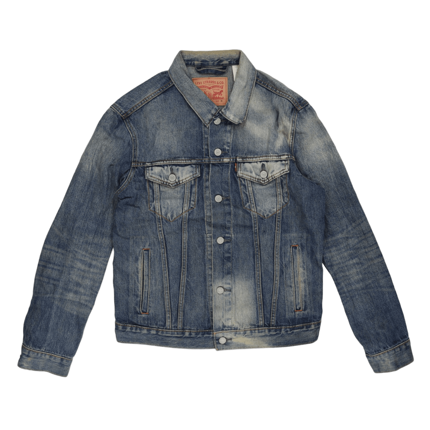 Levi's Denim Trucker Jacket Blue Medium 100 Percent Cotton Vintage
