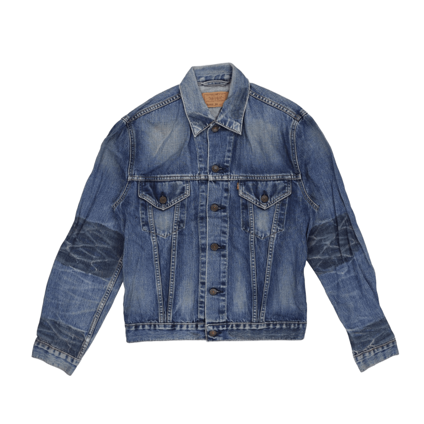 Levi's Vintage 70500 Blue Denim Trucker Jacket Large 100% Cotton