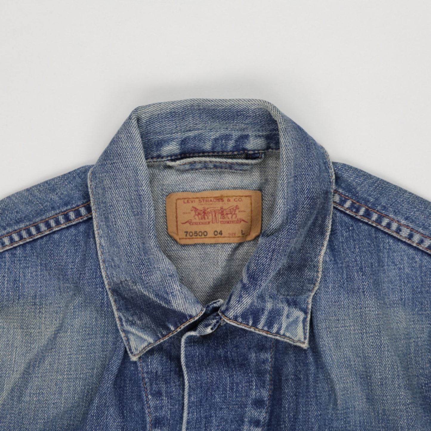 Levi's Vintage 70500 Blue Denim Trucker Jacket Large 100% Cotton