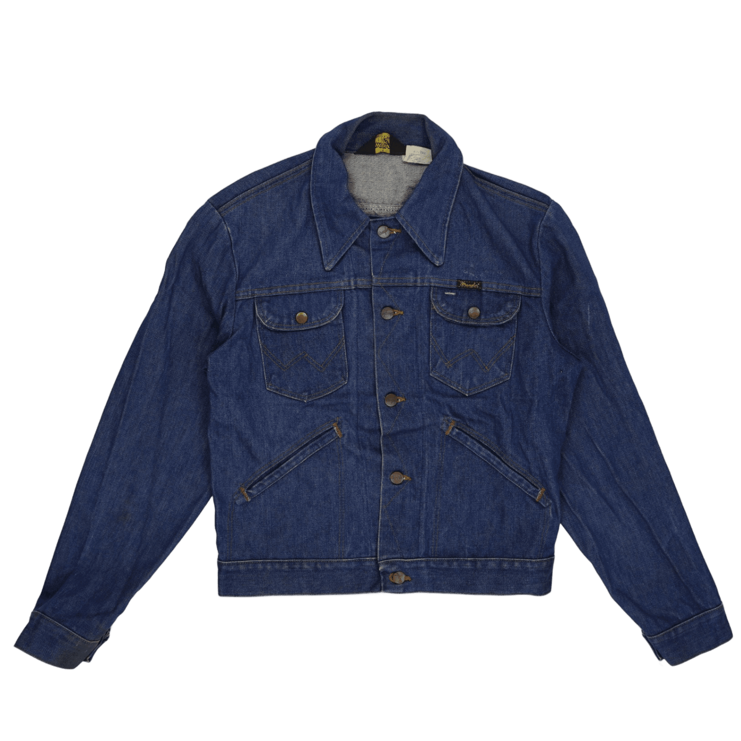 Vintage Wrangler Denim Jacket Blue Size 38 100 Cotton Denim Collared