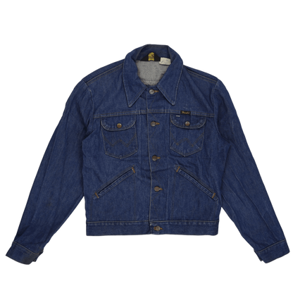 Vintage Wrangler Denim Jacket Blue Size 38 100 Cotton Denim Collared