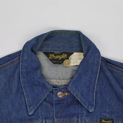 Vintage Wrangler Denim Jacket Blue Size 38 100 Cotton Denim Collared