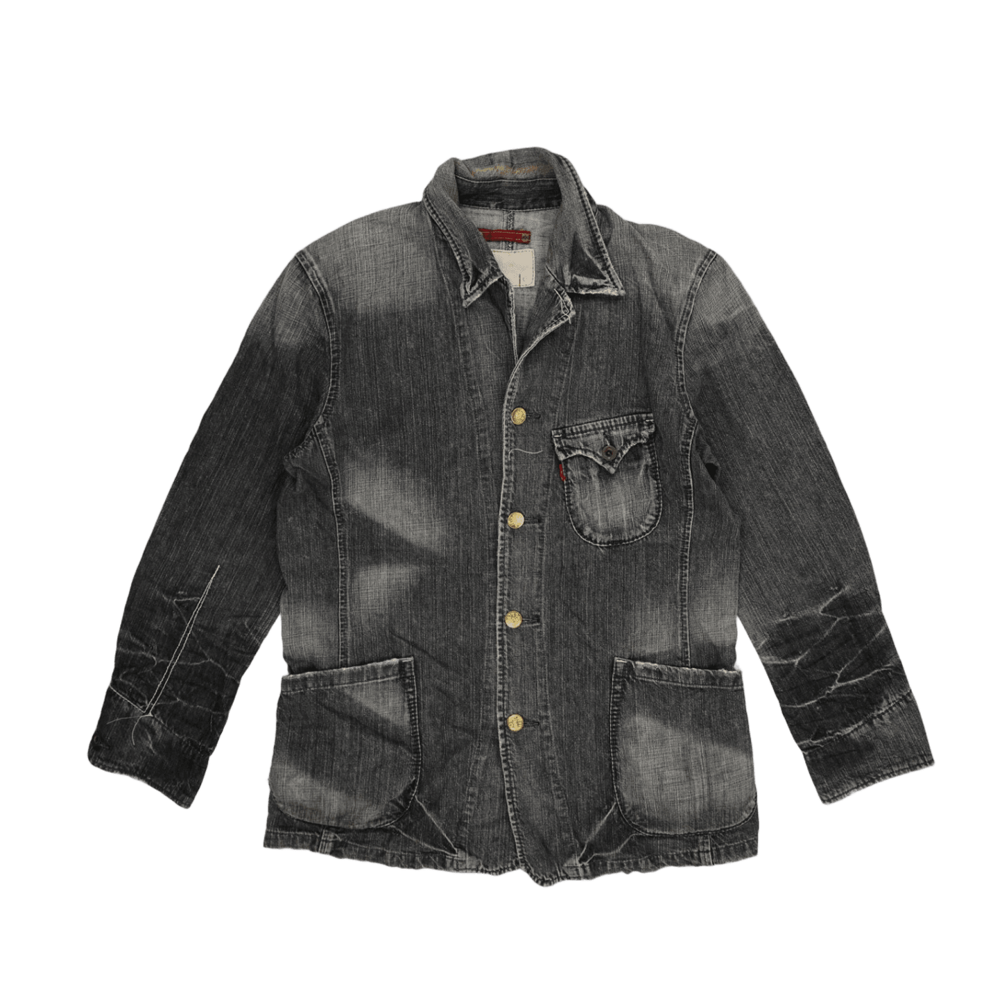 Levi's Redloop Vintage Black Denim Blazer Jacket Size Large 100% Cotton