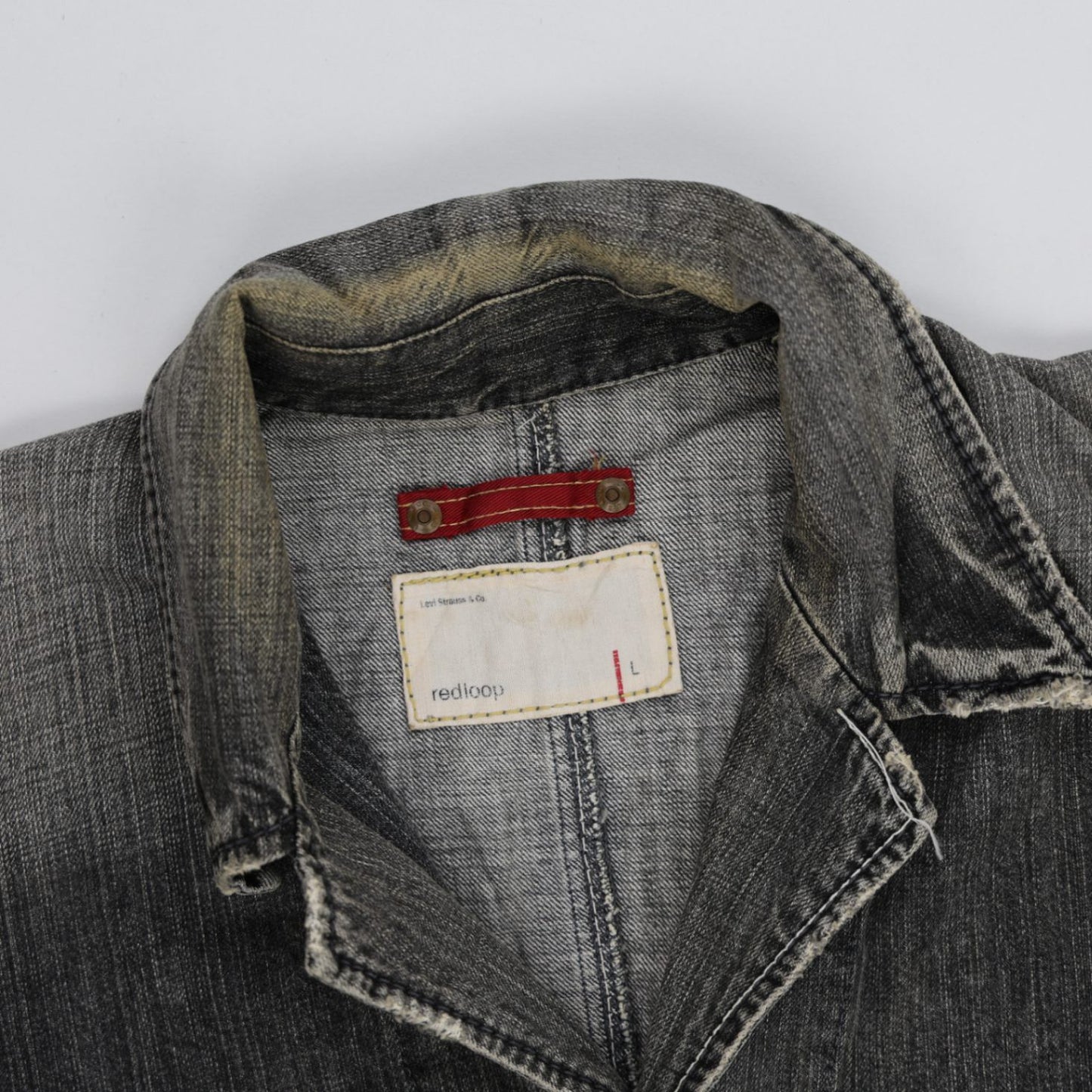 Levi's Redloop Vintage Black Denim Blazer Jacket Size Large 100% Cotton