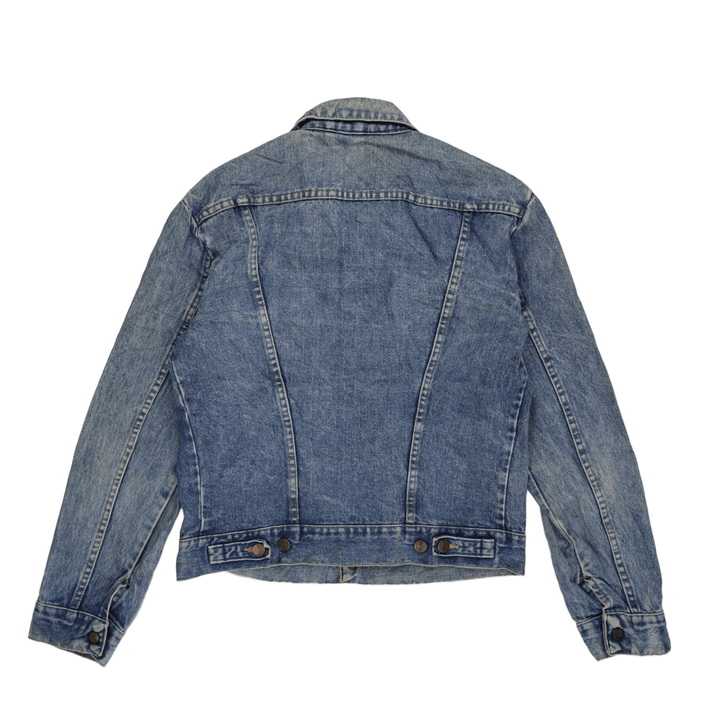 Vintage Wrangler Blue Denim Jacket Men's Medium 100 Percent Cotton Western Style Collared