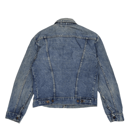 Vintage Wrangler Blue Denim Jacket Men's Medium 100 Percent Cotton Western Style Collared