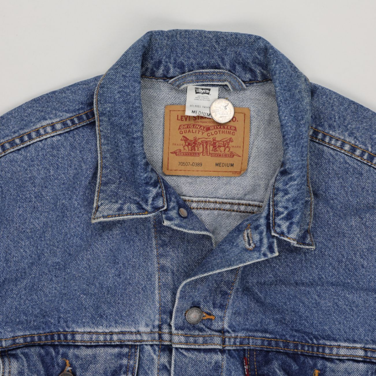 Levi's 70507-0389 Blue Denim Trucker Jacket Medium Cotton Vintage