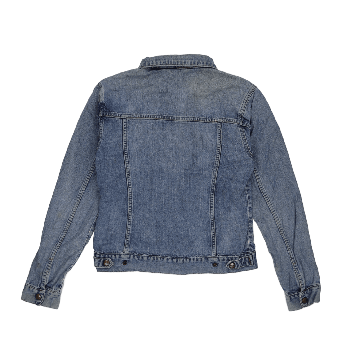 Wrangler Vintage Blue Denim Trucker Jacket XL 100% Cotton Collared