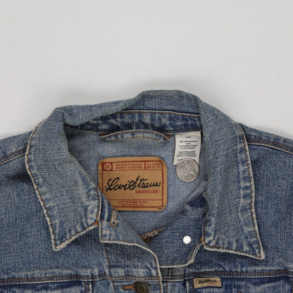 Levi's Strauss Signature Blue Denim Trucker Jacket Large 89 Cotton 11 Polyester Vintage