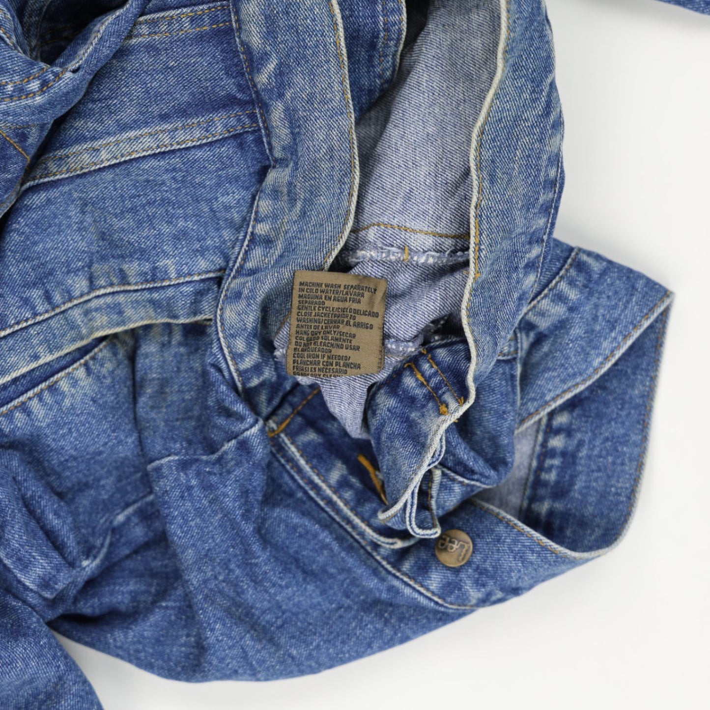 Lee Vintage Classic Blue Denim Jacket Large 100 Cotton Mens