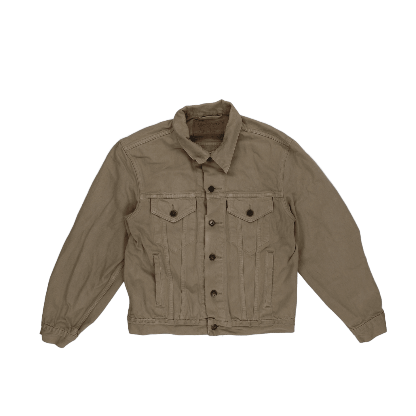 Levi's Vintage Stone Beige Trucker Jacket Men's Size Small 100% Cotton Collared