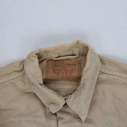 Levi's Vintage Stone Beige Trucker Jacket Men's Size Small 100% Cotton Collared