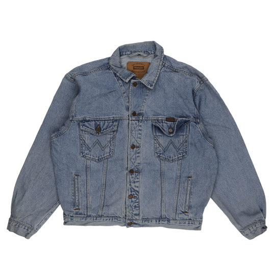 Wrangler Vintage Denim Jacket Light Blue XL Cotton Denim