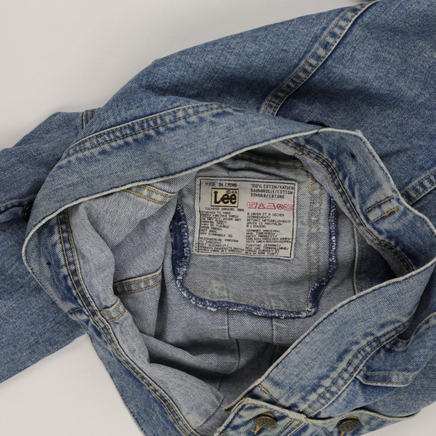 Lee Vintage Blue Denim Jacket Unisex Medium 100 Percent Cotton Collared