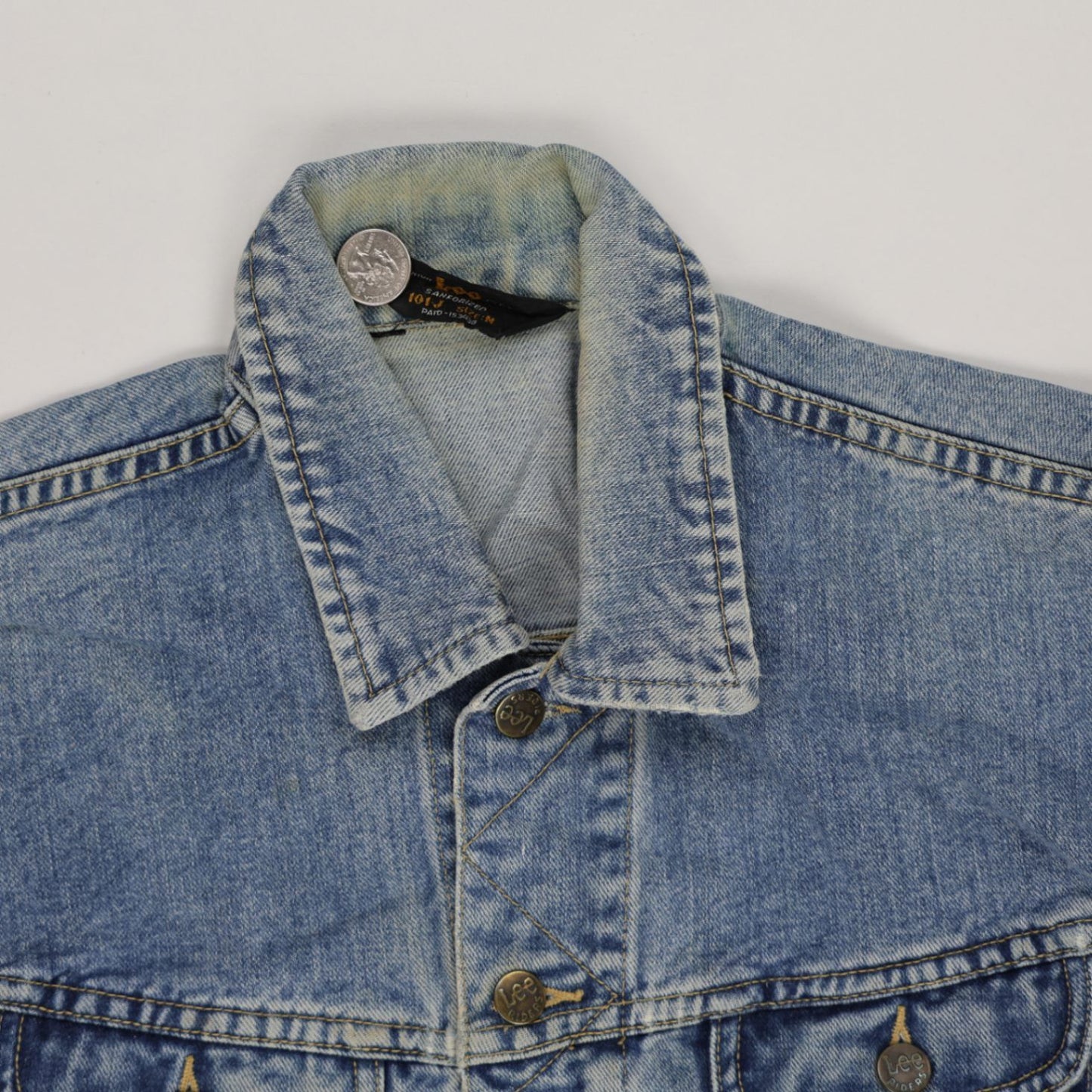 Lee Vintage Blue Denim Jacket Unisex Medium 100 Percent Cotton Collared