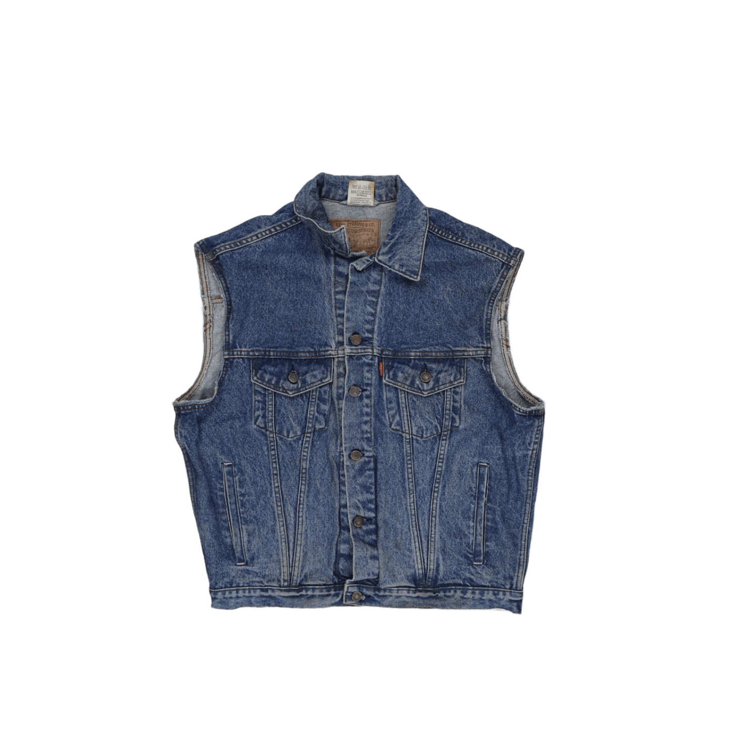 Levi's Vintage Original 501 Denim Vest Blue Large 100% Cotton Sleeveless