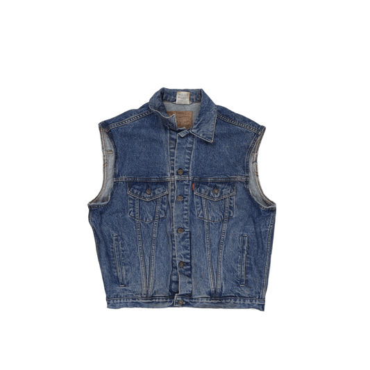 Levi's Vintage Original 501 Denim Vest Blue Large 100% Cotton Sleeveless