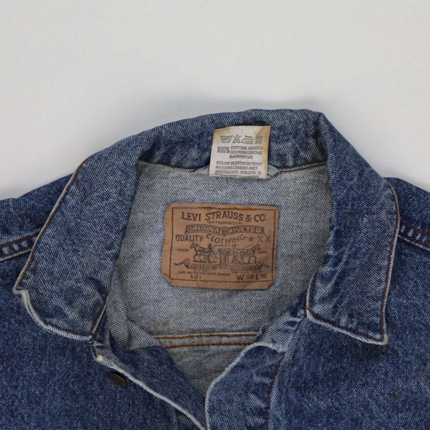 Levi's Vintage Original 501 Denim Vest Blue Large 100% Cotton Sleeveless