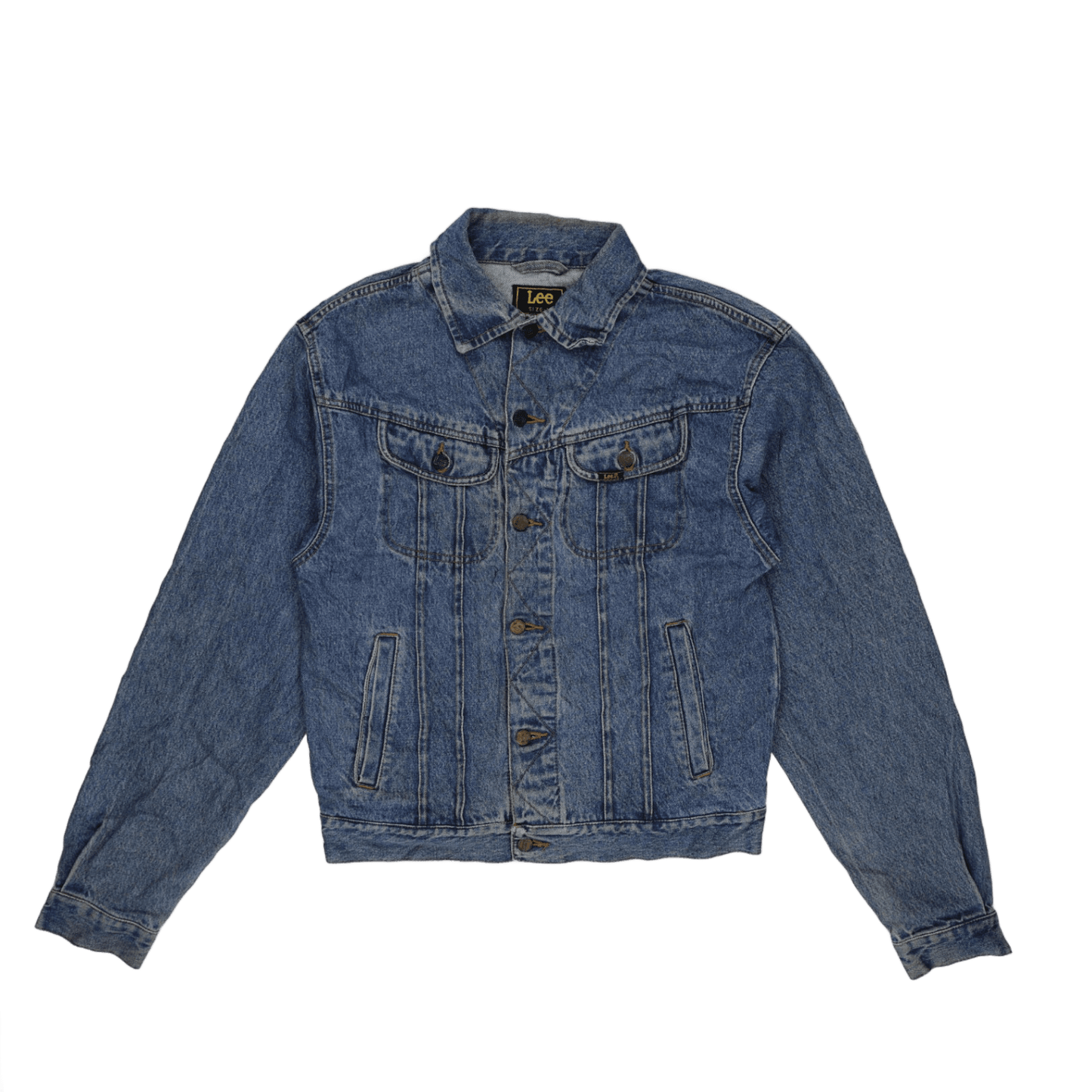 Lee Men's Vintage Denim Jacket Blue Medium Cotton 57 cm Pit to Pit 65 cm Collar to Hem 62 cm Sleeve Length