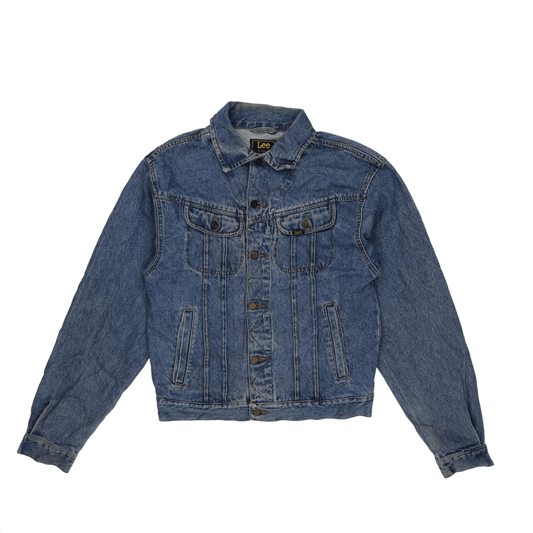 Lee Men's Vintage Denim Jacket Blue Medium Cotton 57 cm Pit to Pit 65 cm Collar to Hem 62 cm Sleeve Length
