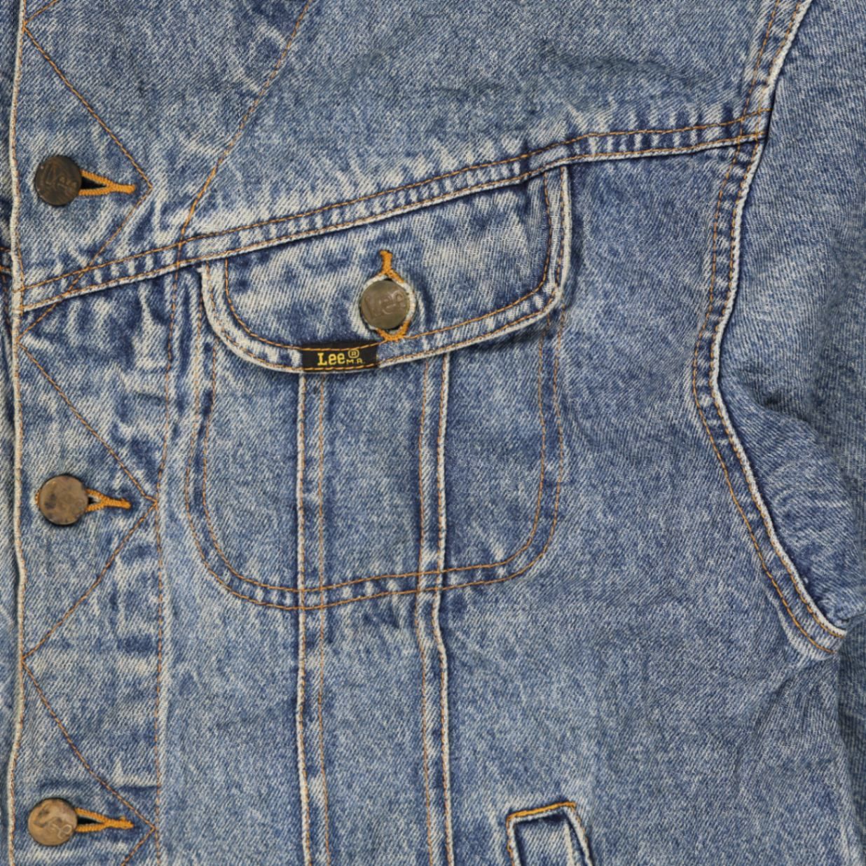 Lee Men's Vintage Denim Jacket Blue Medium Cotton 57 cm Pit to Pit 65 cm Collar to Hem 62 cm Sleeve Length