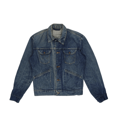 Wrangler Vintage Blue Denim Jacket Large Cotton Western Retro Collared