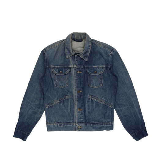Wrangler Vintage Blue Denim Jacket Large Cotton Western Retro Collared