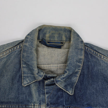 Wrangler Vintage Blue Denim Jacket Large Cotton Western Retro Collared