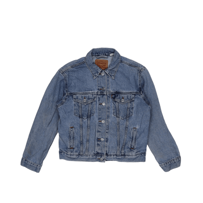 Levi's Vintage Medium Blue Denim Jacket Collared 100 Percent Cotton Size Medium
