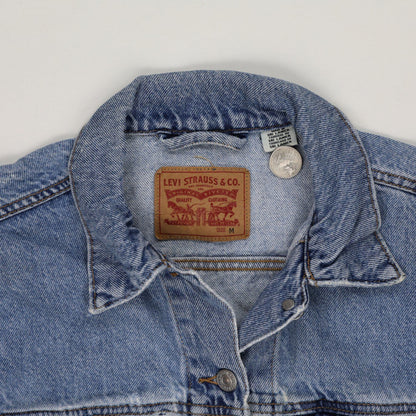 Levi's Vintage Medium Blue Denim Jacket Collared 100 Percent Cotton Size Medium