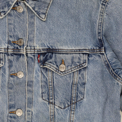 Levi's Vintage Medium Blue Denim Jacket Collared 100 Percent Cotton Size Medium