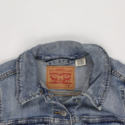 Levi's Classic Blue Denim Jacket Medium Cotton Denim Vintage Style Collared