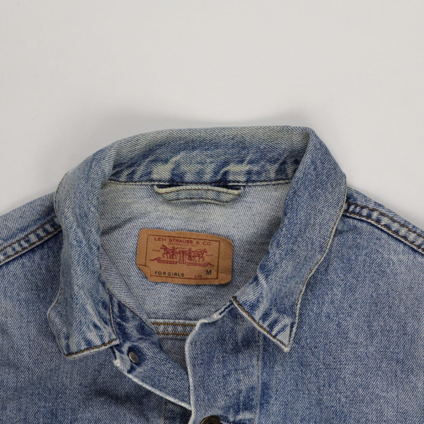 Levi's Girls Medium Light Blue Cotton Denim Trucker Jacket Vintage Style