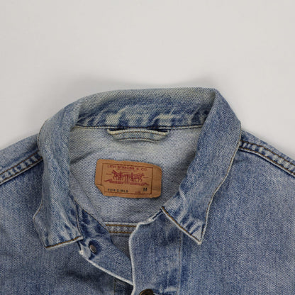 Levi's Girls Medium Light Blue Cotton Denim Trucker Jacket Vintage Style
