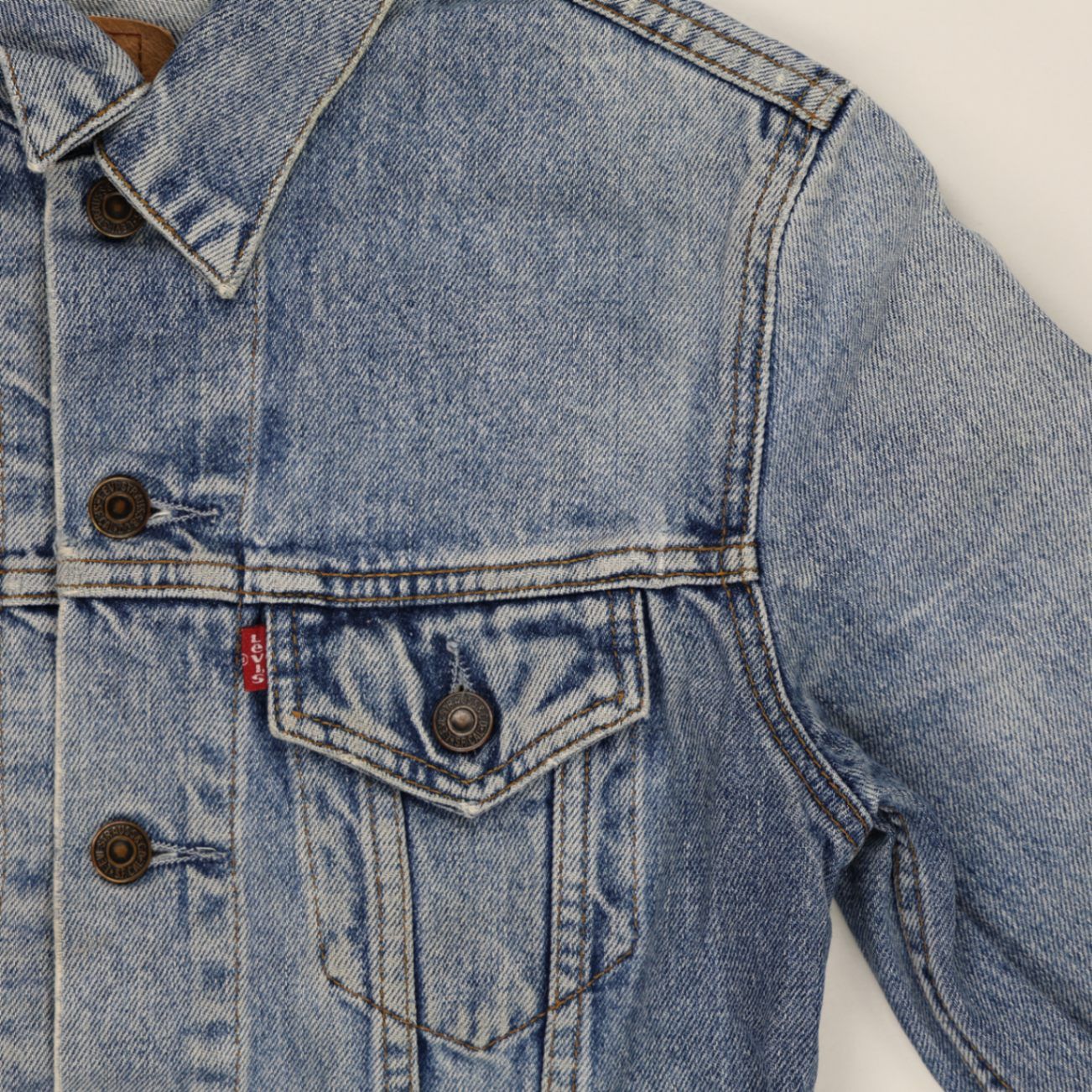Levi's Girls Medium Light Blue Cotton Denim Trucker Jacket Vintage Style